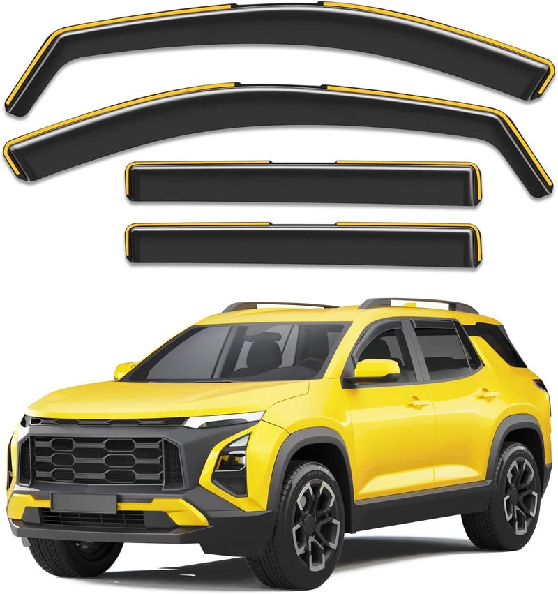 Deejecsun in-Channel Window Rain Guards Fit for Chevy Equinox 2025 2026(NOT for EV) Rain Guards Extra Durable Side Window Deflectors Visors Vent Visors Low Profile Vent Shades Car Accessories-4pcs - Image 1